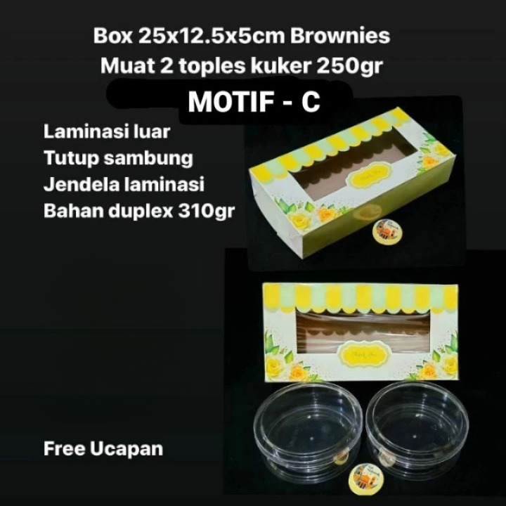 

3 Pcs Box Kue Kering Edisi Bunga Kuning Packaging Hampers Ukuran 25x12.5x5cm