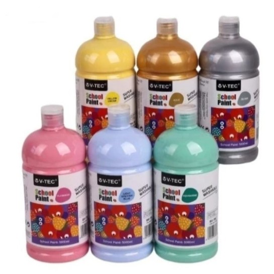 

V Tec School Paint / Cat Poster Sekolah TYPE SCP 9500/500ml - Cat Lukis Anak - Cat Akrilik Poster Sekolah - Hand Finger Paint Washable Toxic Free - Acrylic Paint