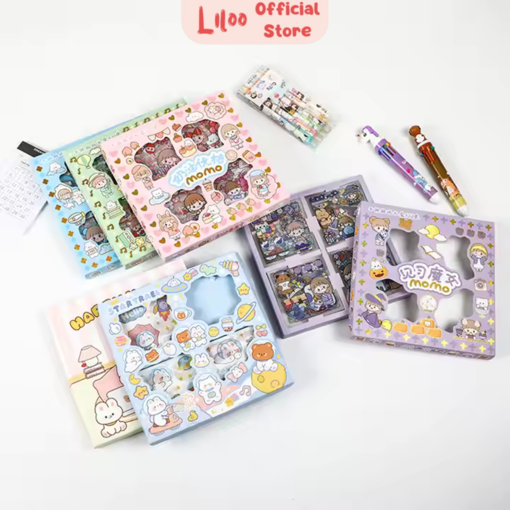 

Sticker Momo 100 Lembar Stiker Momo Motif Kemasan Box Isi 100 pcs Sticker Tumbler Lucu Aesthetic