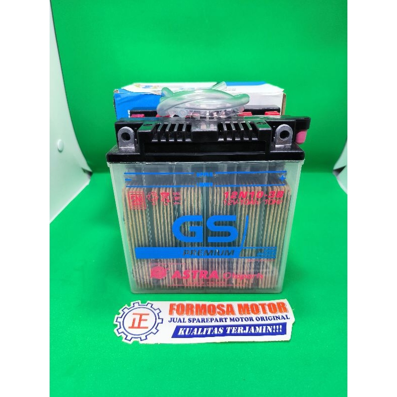 AKI BASAH GS 12N10-3B SEPEDA MOTOR VESPA 10Ah ORIGINAL