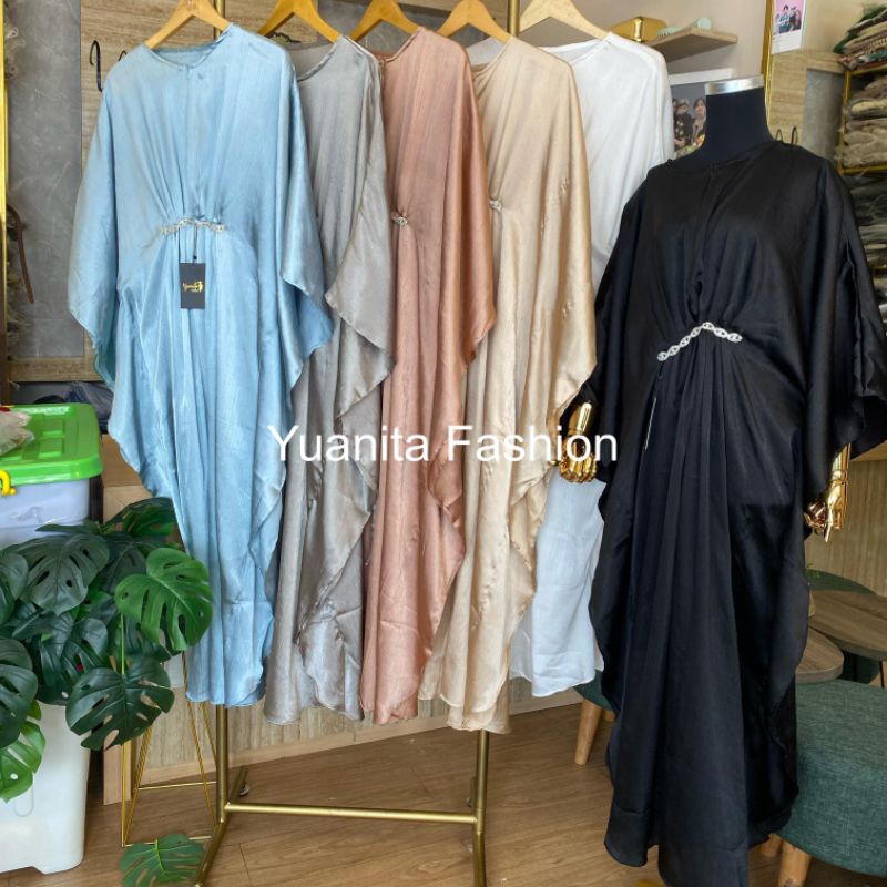 Kaftan Ceruty Manik - [KCMK] - Baju Kaftan Satin Shimer Elegan dan Mewah - Dress, Atasan, Remaja, De