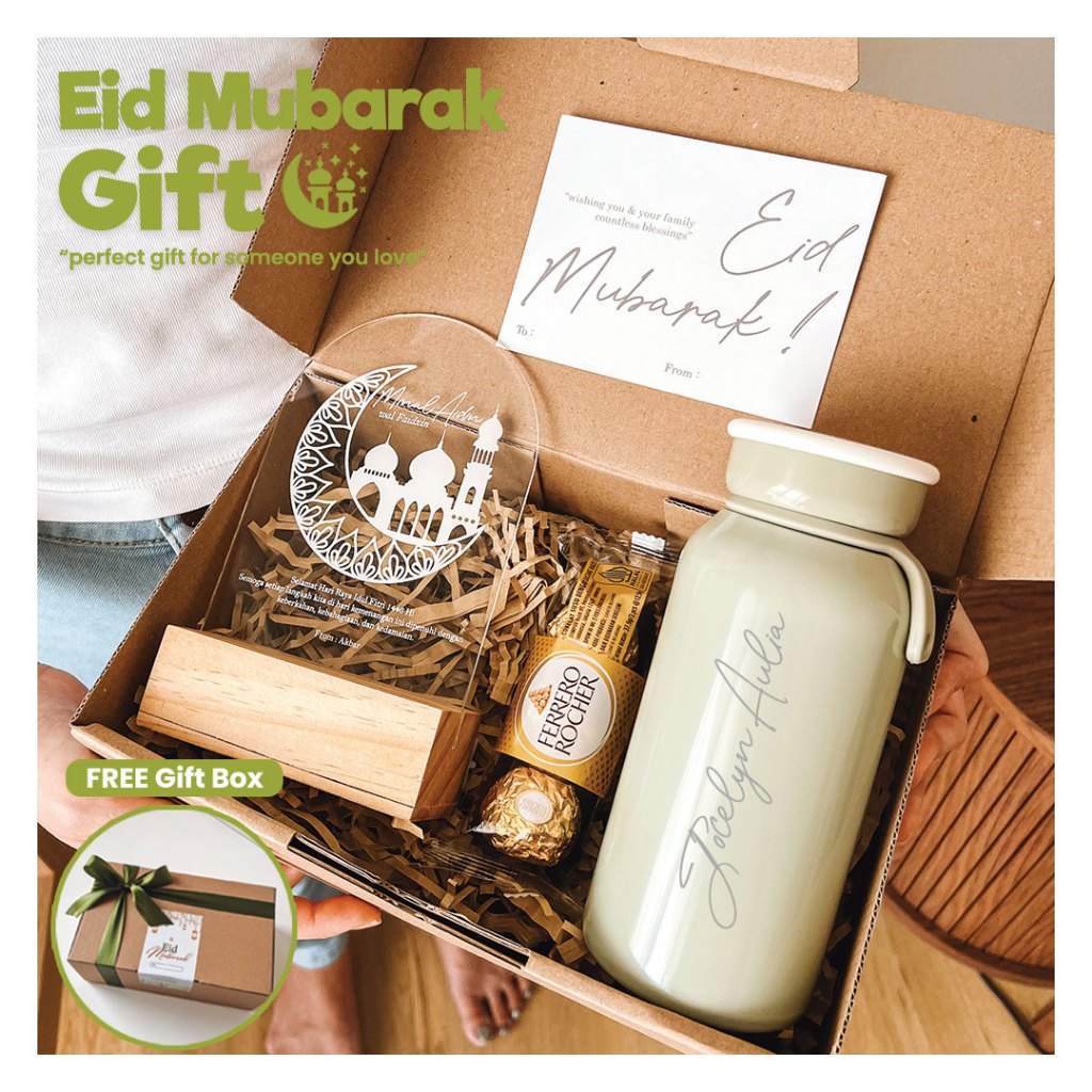 Kado Lebaran Custom Gift Hadiah Tumbler Custom Eid Mubarak Hampers Lebaran Souvenir Lebaran Gift Box