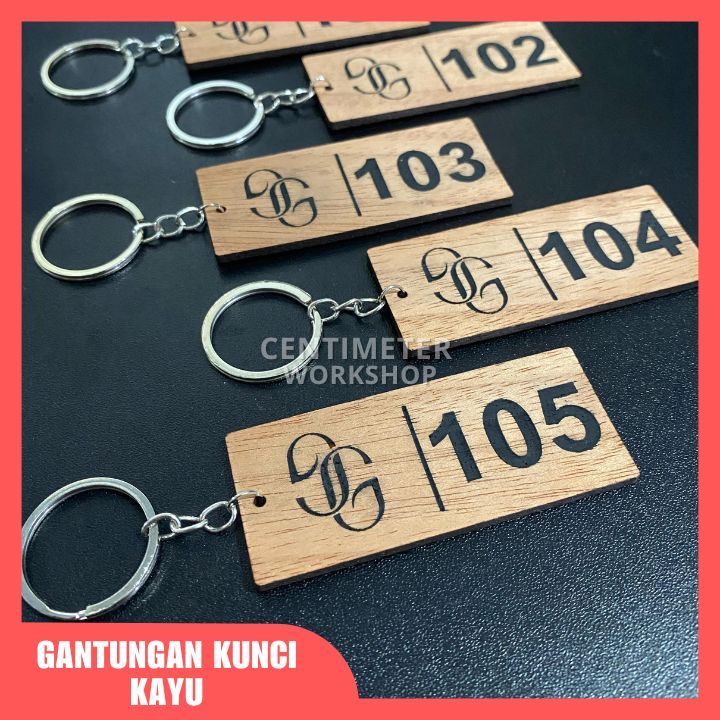 Gantungan Kunci Kayu / Ganci Kayu / Gantungan Kunci Custom