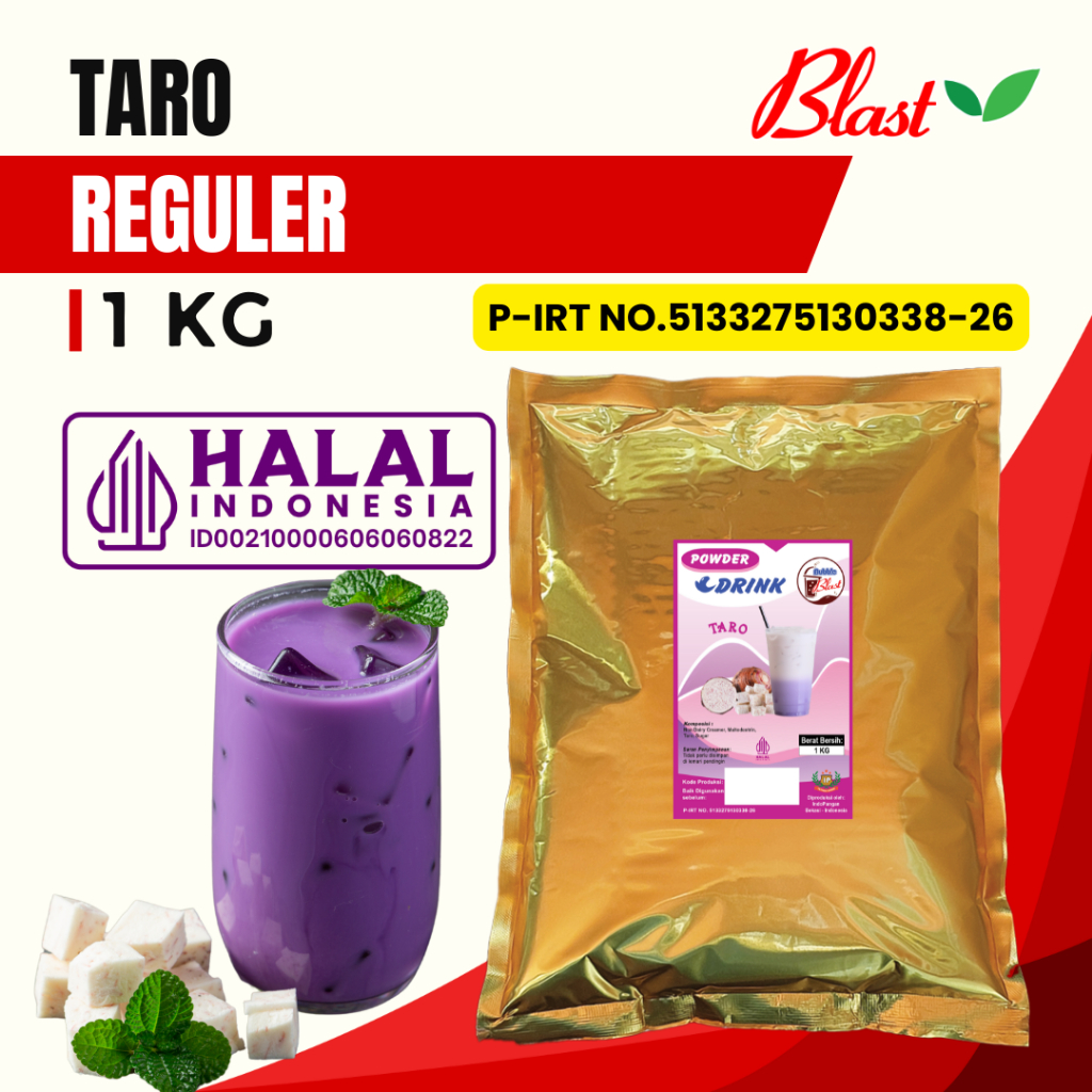 

Bubuk TARO 1 KG - Bubuk Minuman Rasa Taro - Powder Drink MIX Creamer + Gula