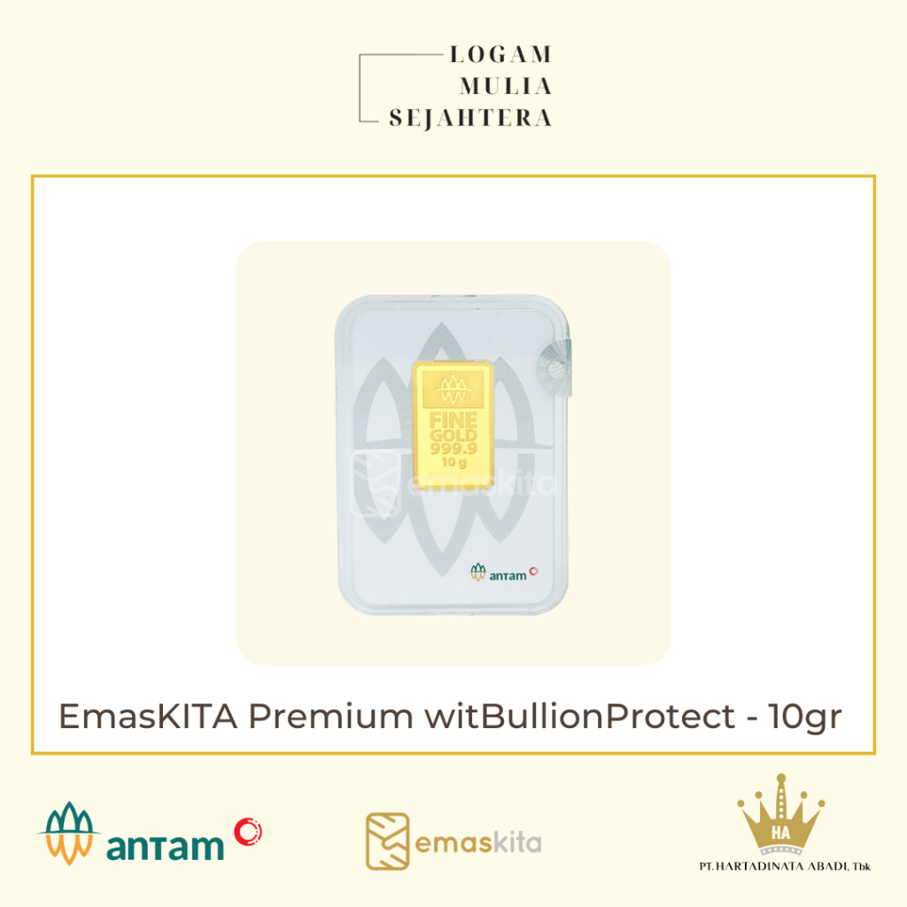 LOGAM MULIA 10 GRAM ANTAM INDONESIA / HARTADINATA / EMASKITA
