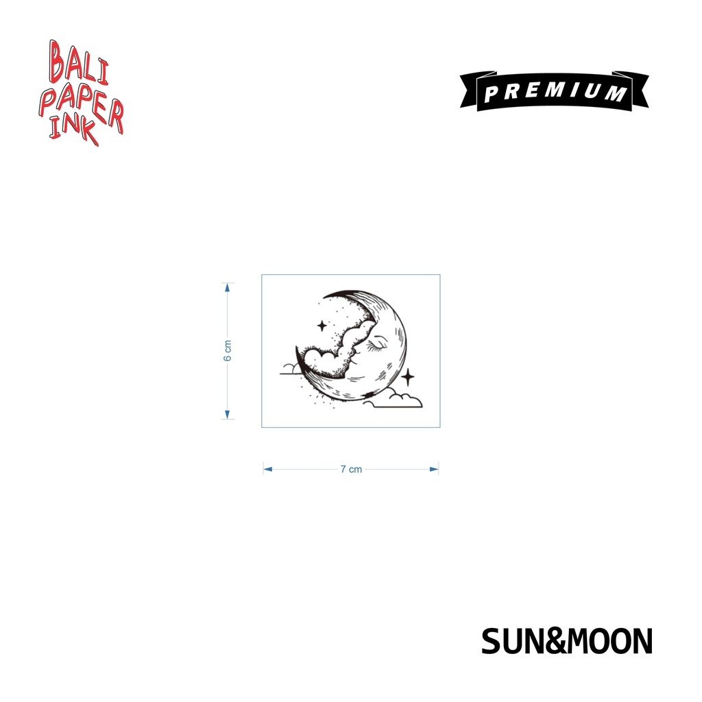 BALIPAPERINK Stiker Tato Temporary PMM079 BULAN Tattoo Temporary Premium Oldschool - Tato Lengan