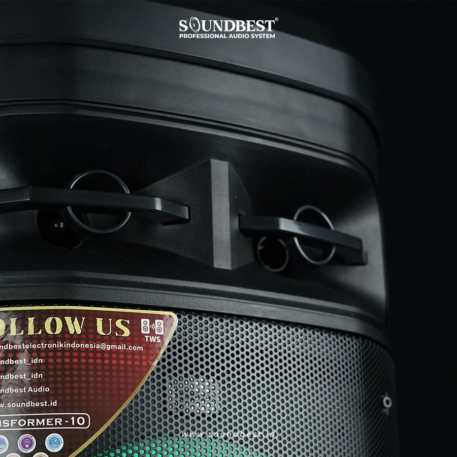 SOUNDBEST Speaker PORTABEL Aktif Wireless Transformer 10 – Garansi Resmi