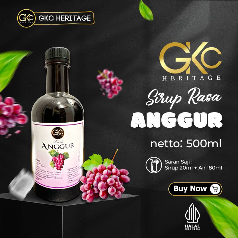 

GKC Heritage Sirup Bali - Sirup Cair Konsentrat Minuman Anggur - HALAL - 500ml - Grape Syrup Botol