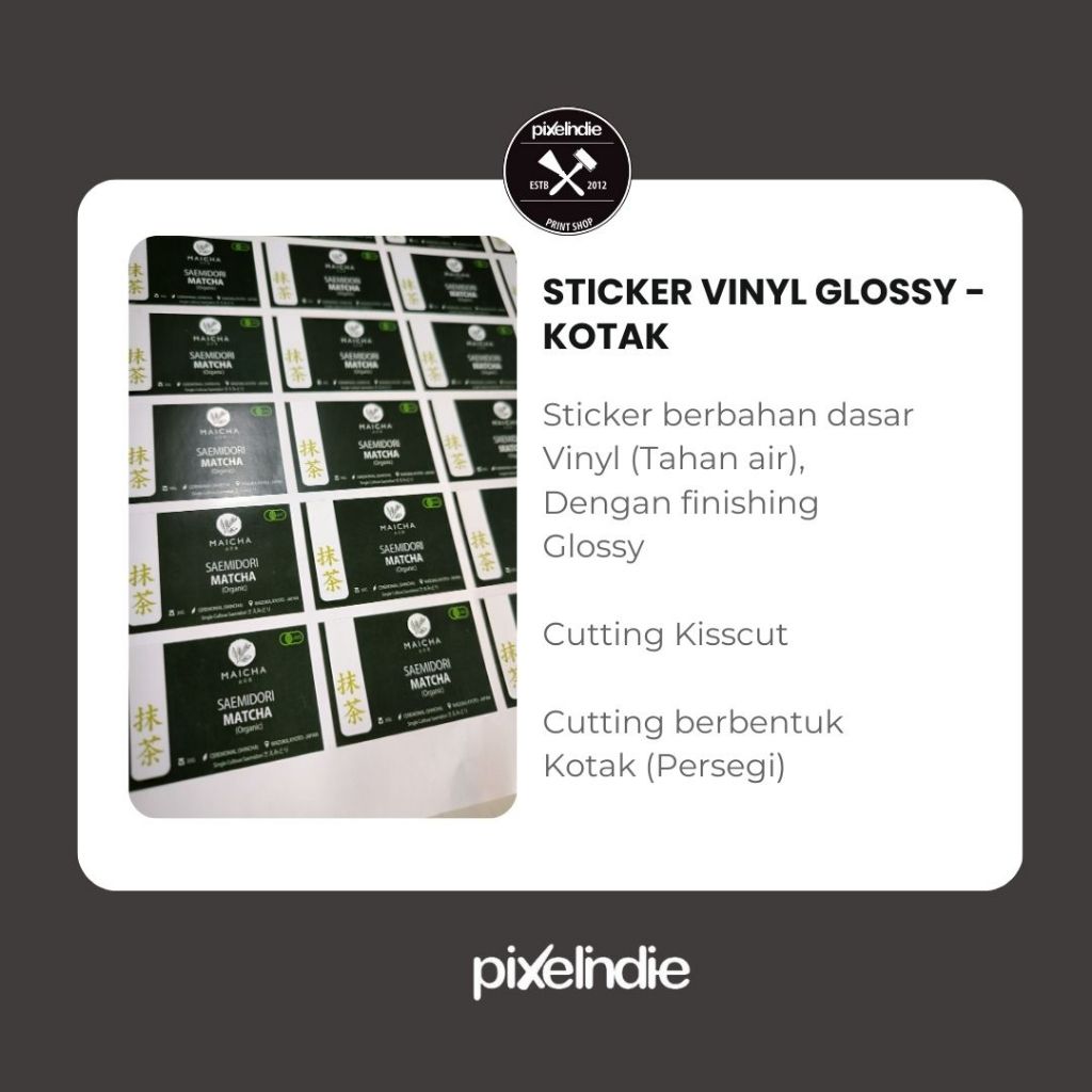 

Sticker Vynil Glossy Label Persegi atau Kotak Tahan Air
