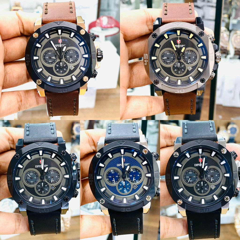 JAM TANGAN PRIA EXPEDITION E 6606 E6606 EXP-6606 BLACK ROSEGOLD BROWN ORIGINAL