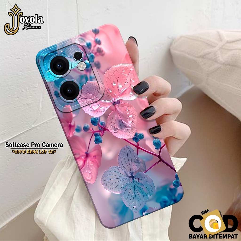 JOYOLA Case OPPO RENO 13F 4G 2025 Terbaru - Fashion Case Bunga - Softcase OPPO RENO 13F 4G - Pro Cam