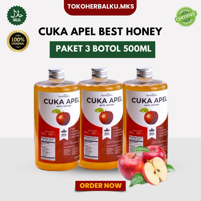 

CUKA APEL Best Honey PAKET 3 BOTOL 500ml