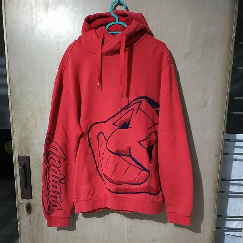 hoodie indian big logo mlb red original