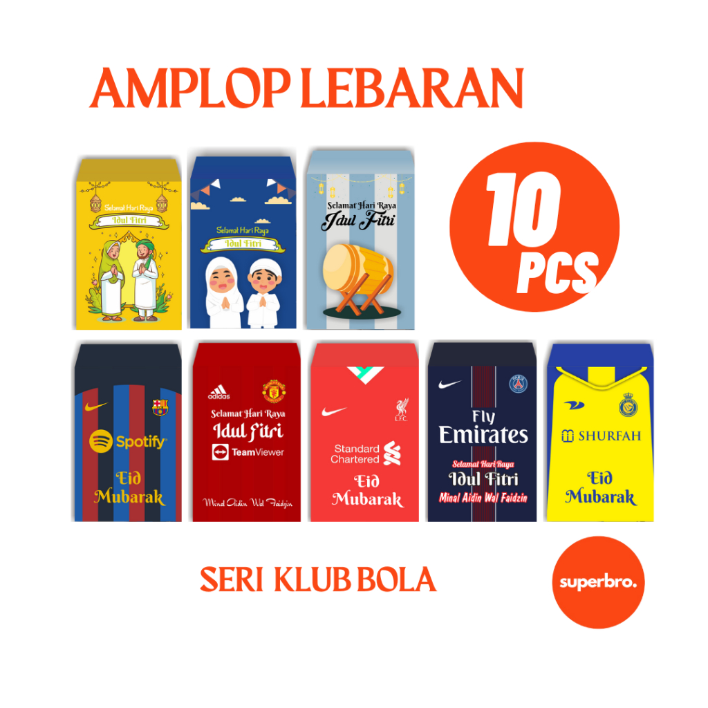 

PROMO 10 PCS AMPLOP LEBARAN 2025 MURAH MOTIF KLUB BOLA VIRAL HVS