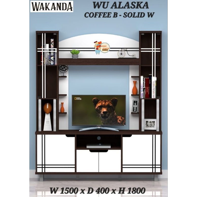 Lemari TV 150cm - Lemari Hias Minimalis - Buffet TV Full Rak WU ALASKA - Medan