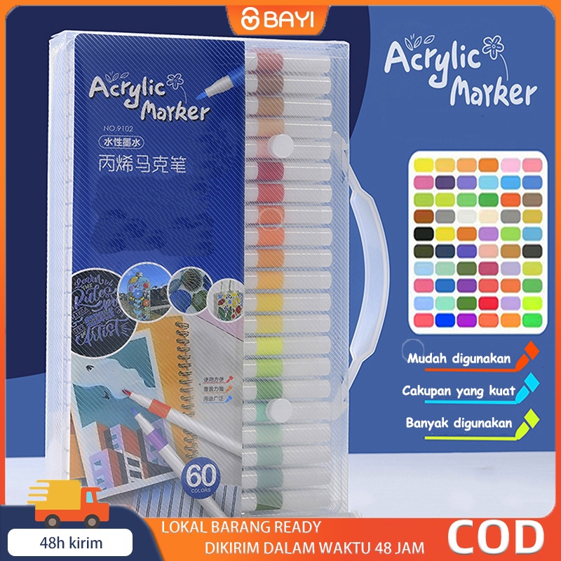 

Acrylic Marker Set Spidol Akrilik DIY Painting Spidol Pastel Pulpen Highlight Drawing Warna