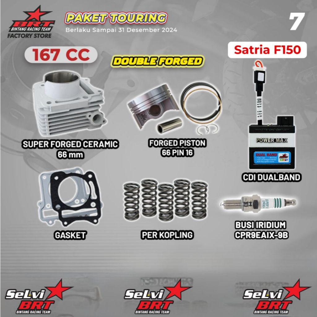 PAKET TOURING BOREUP BRT BLOK CERAMIC KERAMIK SET PISTON CDI POWERMAX PER KOPLING BUSI IRIDIUM SATRI
