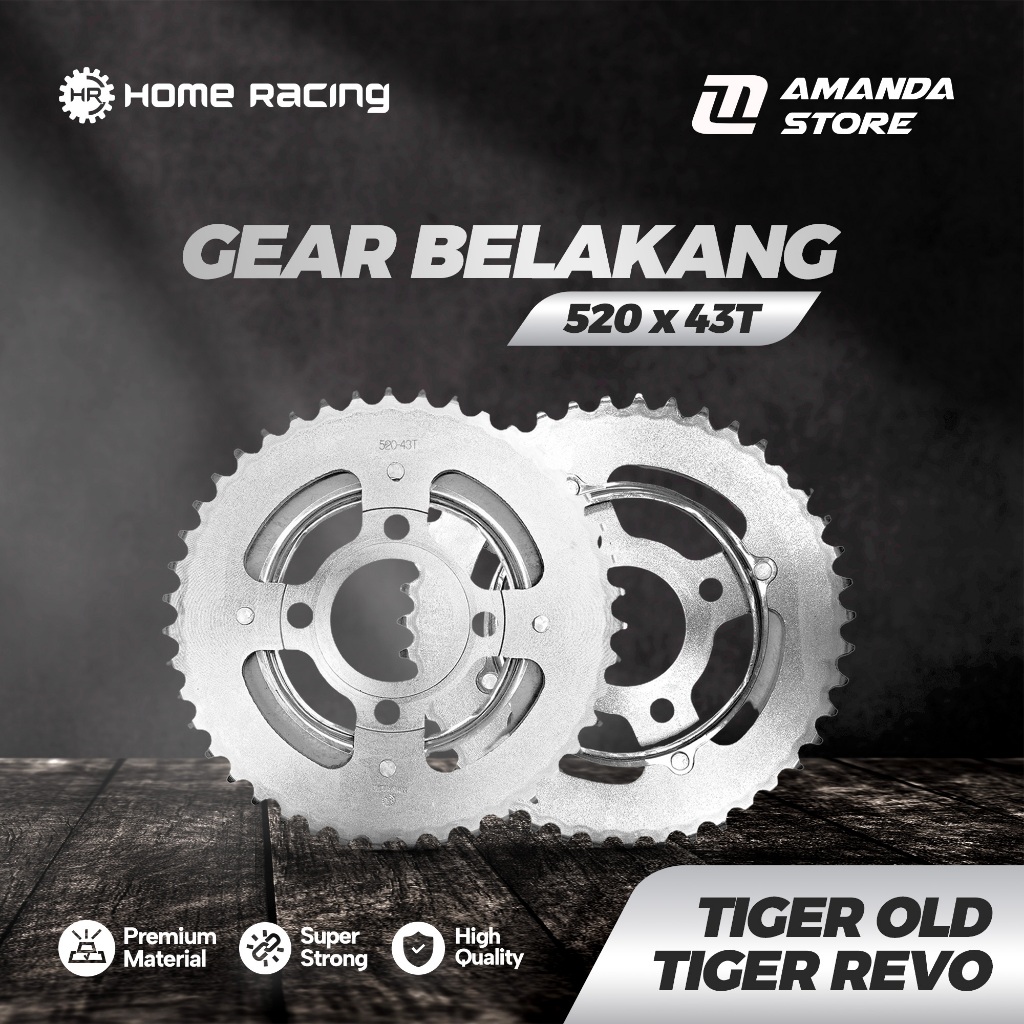 GEAR BELAKANG Gir Tarik  Tiger Megapro GL Pro Neotech 520x43T Home Racing