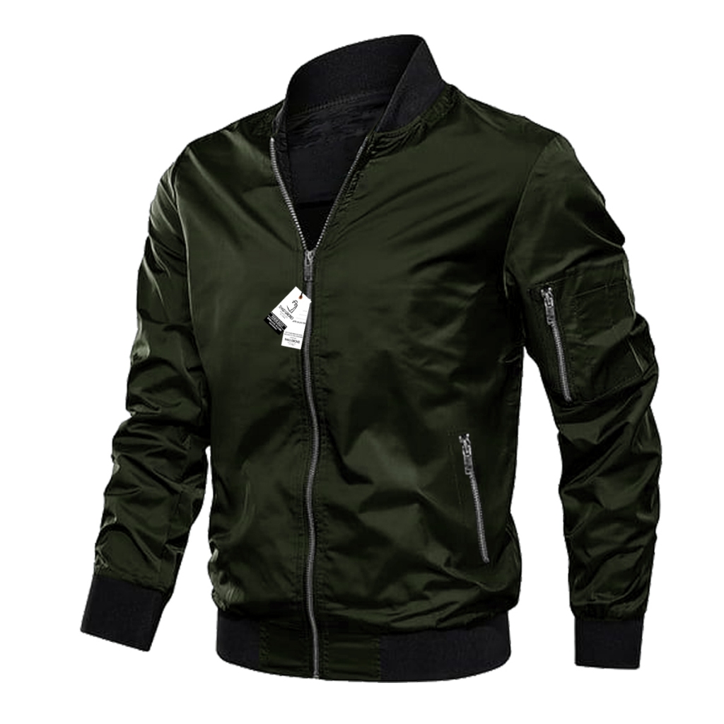 Thad Grond - Jacket Bomber Parasut Timbal Balik Pria Wanita Casual Polos Original Brand Lokal