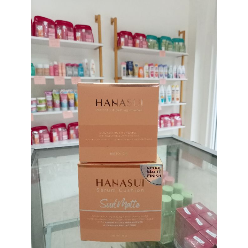 Hanasui Spesial Bundling (Cushion Soulmate + Setting Powder Natural dll