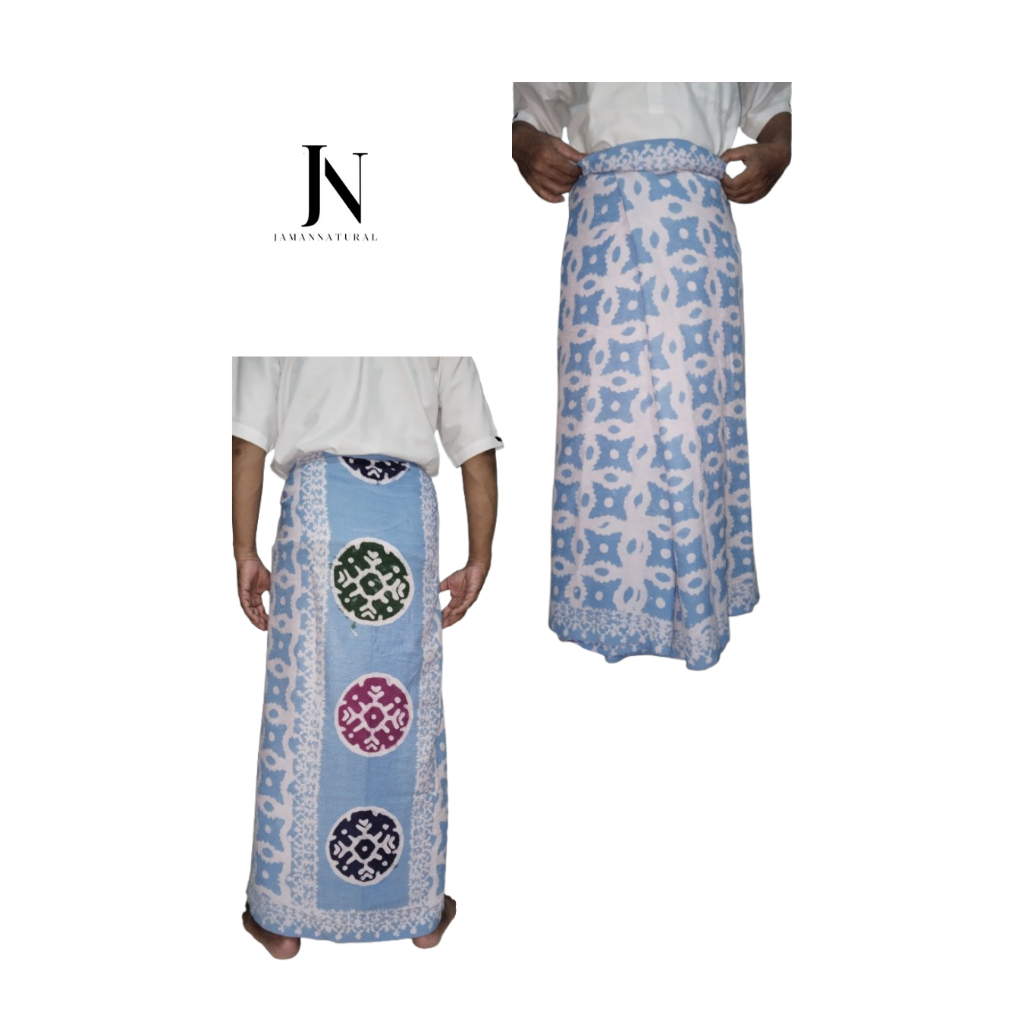 Sarung Batik Soft Jaman Natural Motif Kekinian Batik Cap Lukis Tangan Katun Dobi Lemut Aswana -Sarun