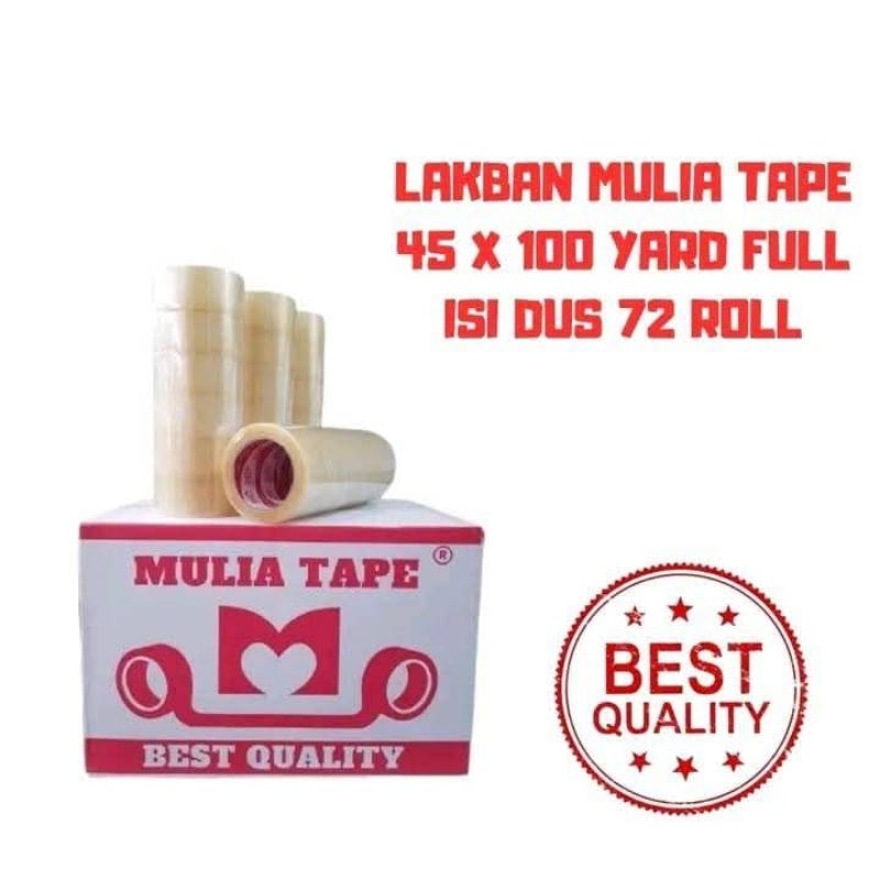 

Lakban Mulia Tape 45mm X 100 Yard Bening / Coklat