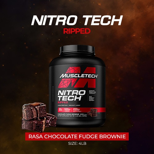 MUSCLETECH Nitro Tech Ripped 4lbs - Chocolate Fudge Brownie