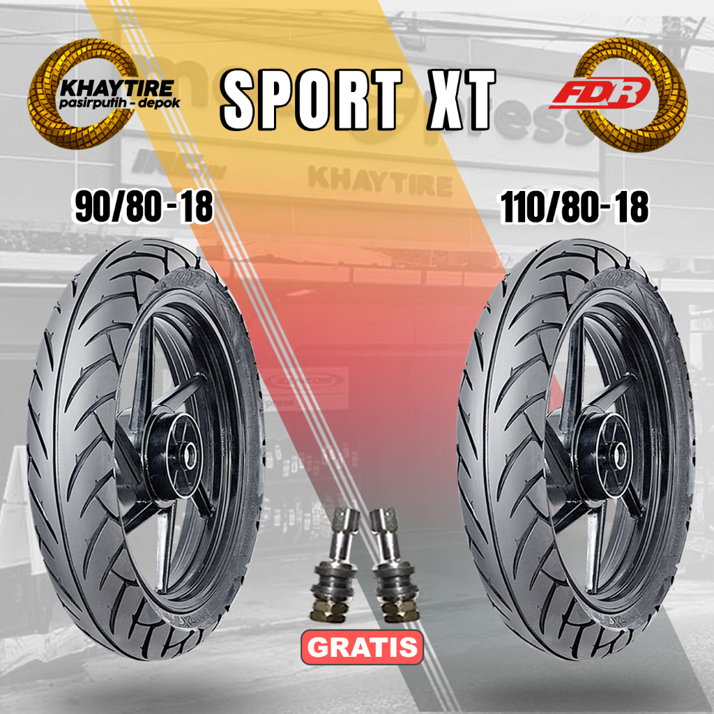 Paket Ban Motor FDR SPORT XT 90/80 - 110/80 Ring 18 Tubeless