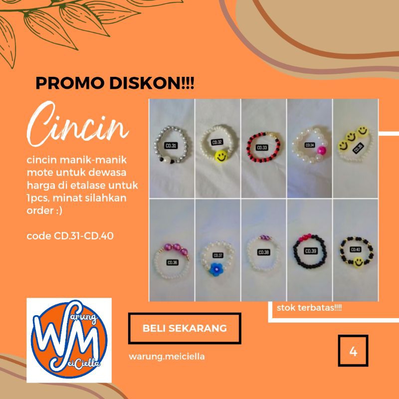 [4] cincin wanita dewasa motif lucu CD.31-CD.40