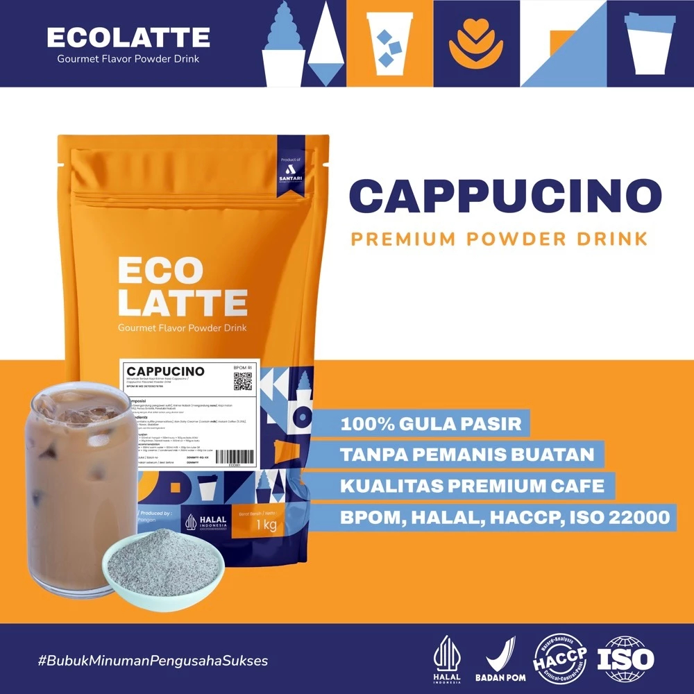 

ECOLATTE CAPPUCINO 1 KG Powder Drink Bubuk Minuman Enak Rasa Kopi Cappucino