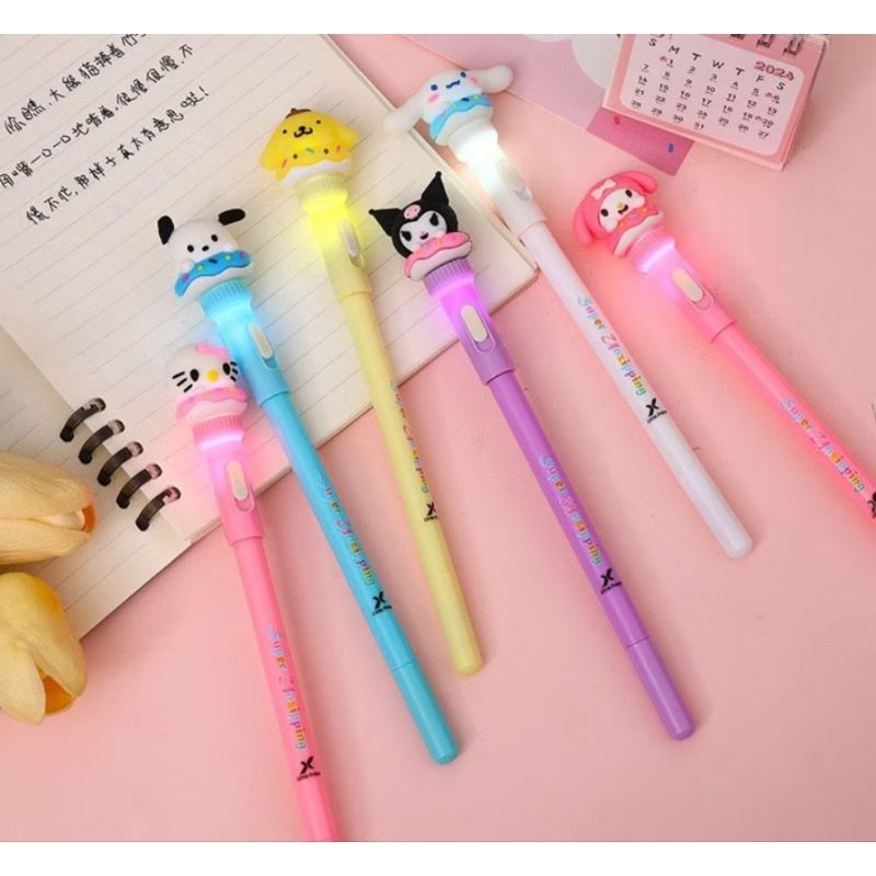 

Rotary pulpen LED/ pen putar lampu/Cute revolving pen Sanrio/pulpen putar Sanrio lampu