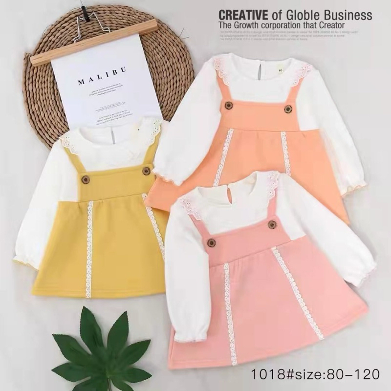 (READY) Dress Kiyomi Anak Perempuan Lengan Panjang