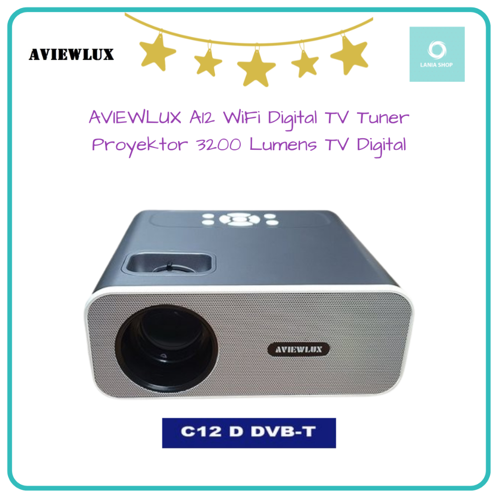 AVIEWLUX A12 Digital TV Tuner - Proyektor 3200 Lumens TV Digital