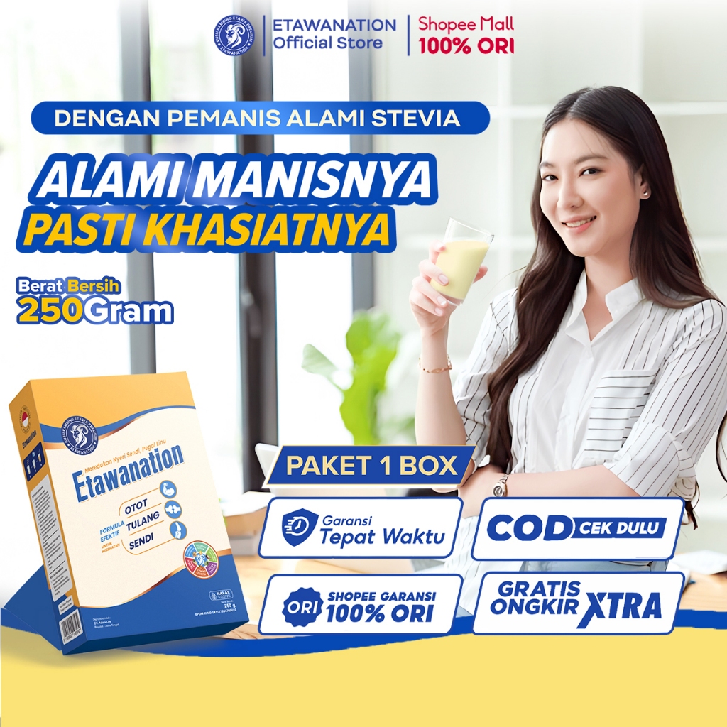

ETAWANATION Susu Multivitamin Kolagen Untuk Tulang dan Sendi Bebas Nyeri Otot dan Asam Urat Susu Untuk Rematik