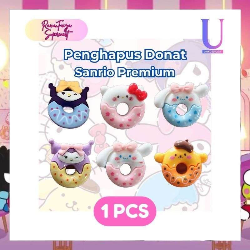 Penghapus Donat Sanrio Terbaru – Bisa Pilih Karakter Kuromi - Hello Kitty - Cinnamorol - Pochacco