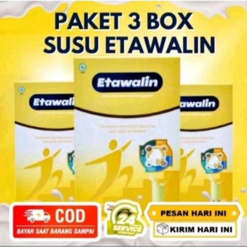 

PAKET 3 BOX ETAWALIN ORIGINAL - Susu Bubuk Kambing Etawa Untuk Atasi Asam Urat Nyeri Sendi 200gram