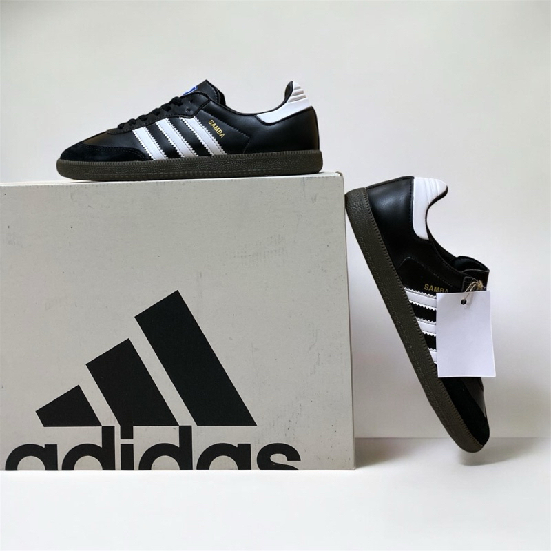 Sepatu Adidas Sneakers Samba Hitam List Putih