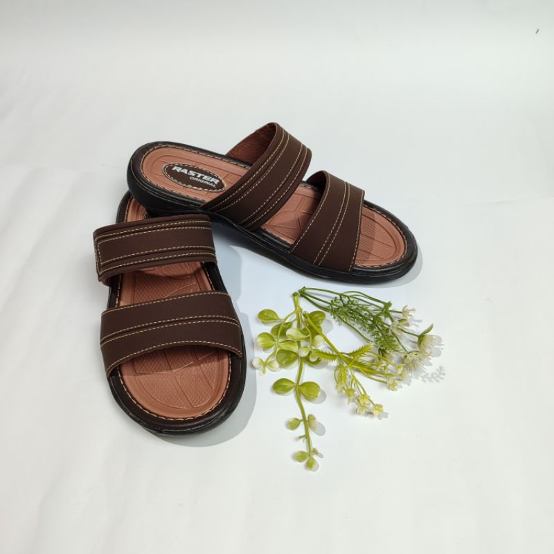 sandal pria // sandal kulit //tebal dan empuk //sandall 100% original