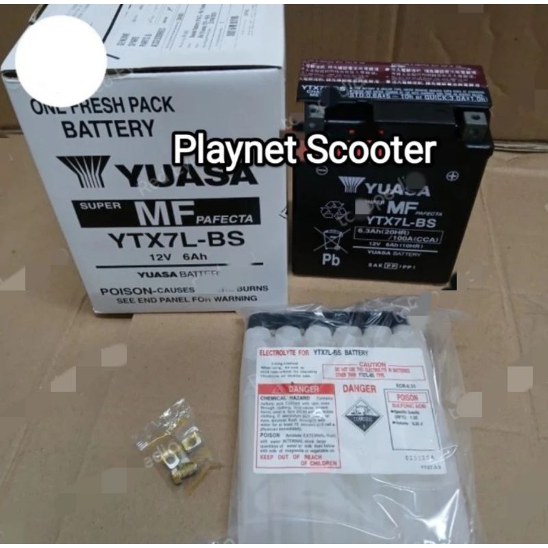 Aki Accu Battery Vespa Sprint LX GTS SRGT Yuasa YTX7L-BS Original