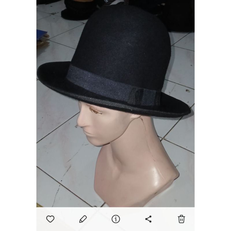 Topi laken topi laken sulap topi bulat bowller topi laken wol topi laken asli