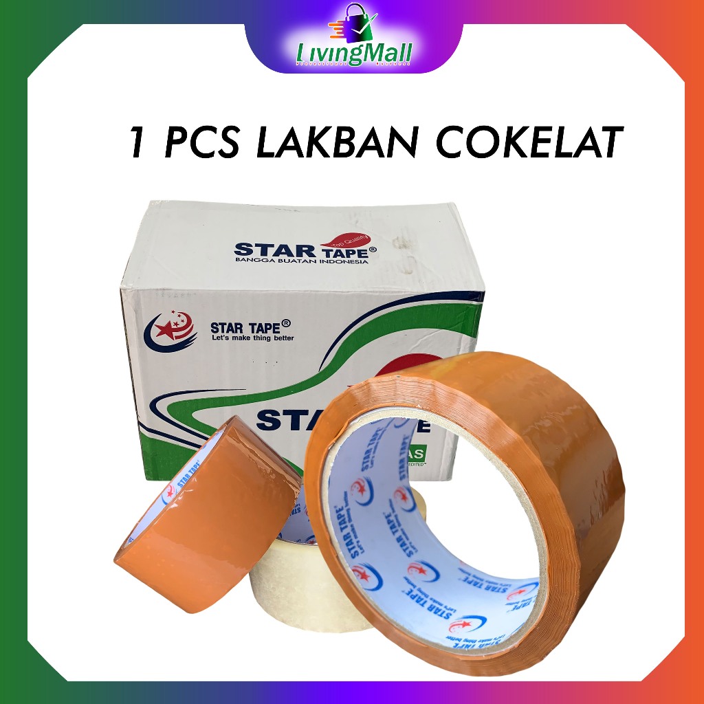 

Lakban OPP Cokelat Startape 1 pcs Premium Murah