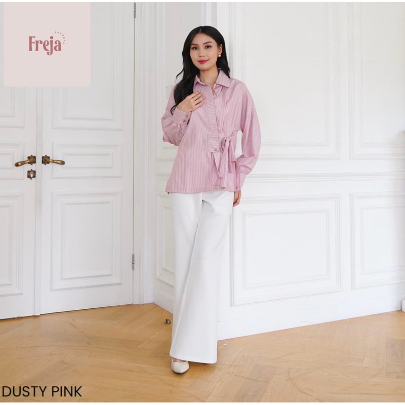 Kemeja garis garis, kemeja bangkok, kemeja wanita, kemeja murah, kemeja korea, kemeja kamari