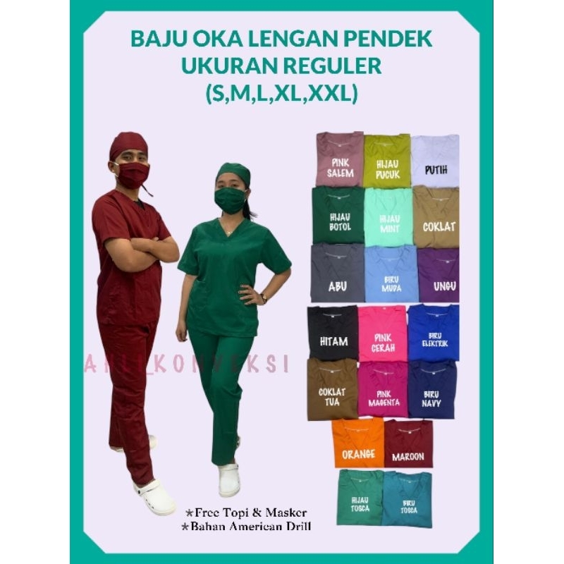 Baju OKA Lengan Pendek/Baju Oka American Drill/Baju Jaga Malam/Baju OKA ADRILL