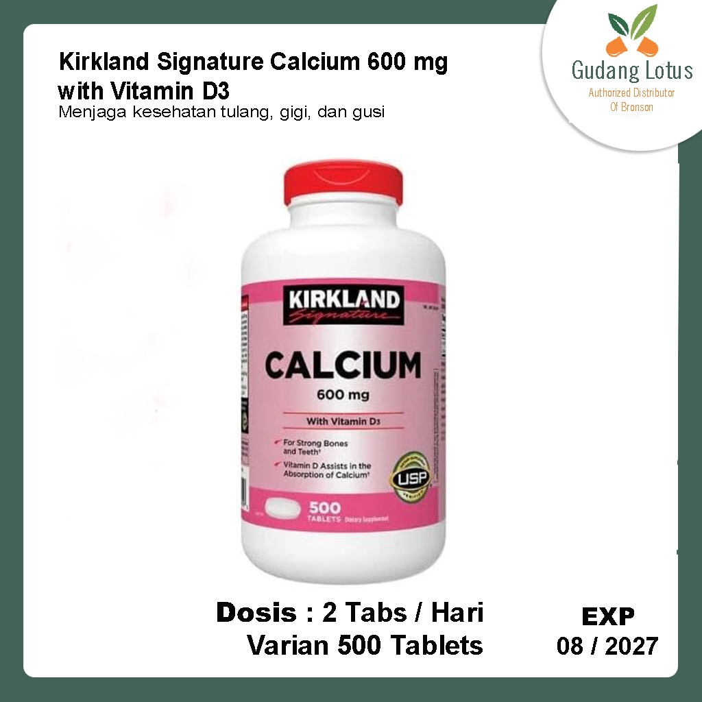 Kirkland Signature Calcium 600 mg with Vitamin D3 - Mendukung kesehatan tulang