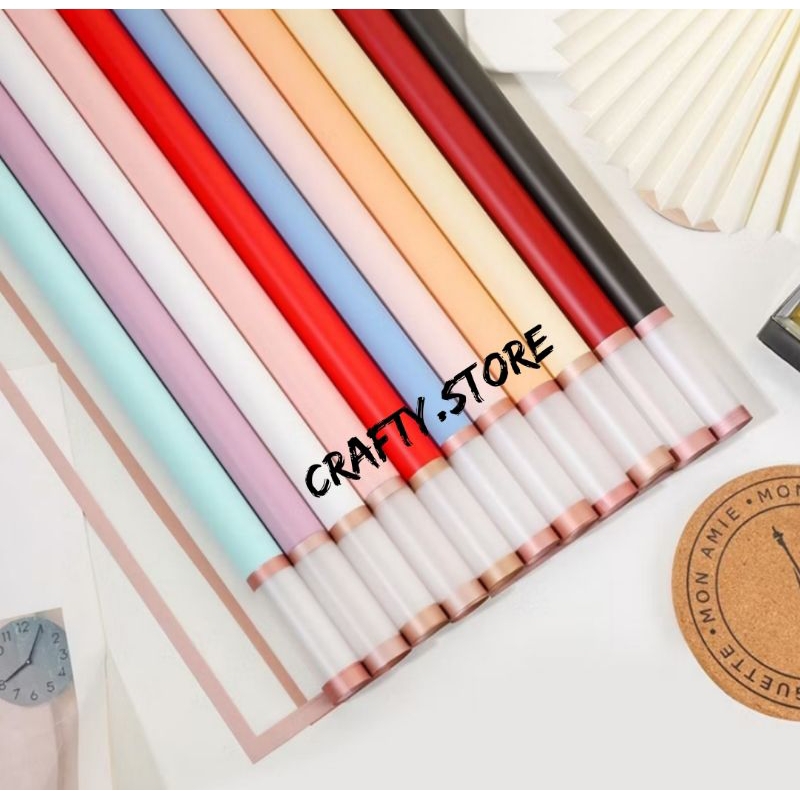 

Cellophane Golden Marble Edge Frame Gold Free Packing - Kertas Buket Motif List Gold Transparan Warna -Flower Wrapping Paper