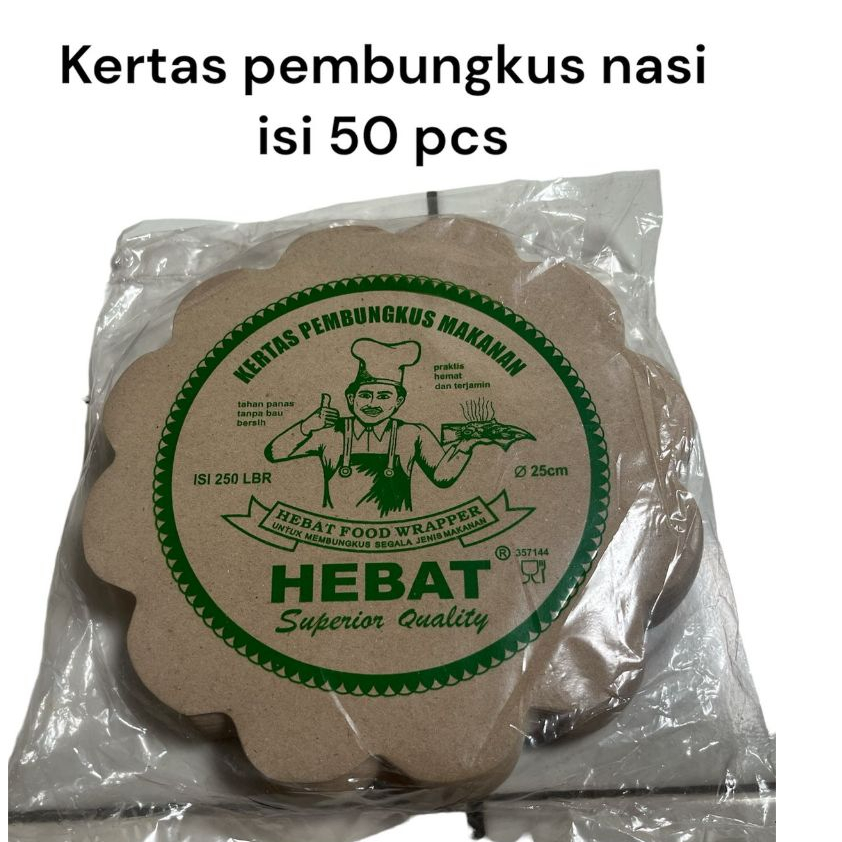 Kertas Pembungkus Nasi Isi 50 Pcs / Kertas Nasi / Kertas