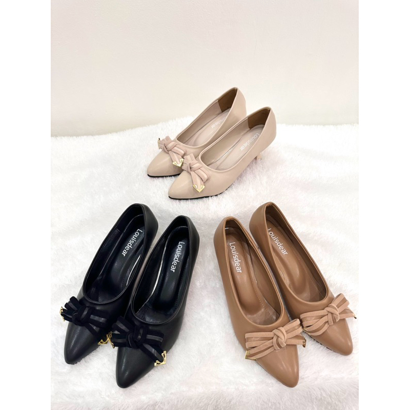 sepatu wanita pita Heels 5 cm Import premium bahan kulit Dove Dearva Lusica PL01