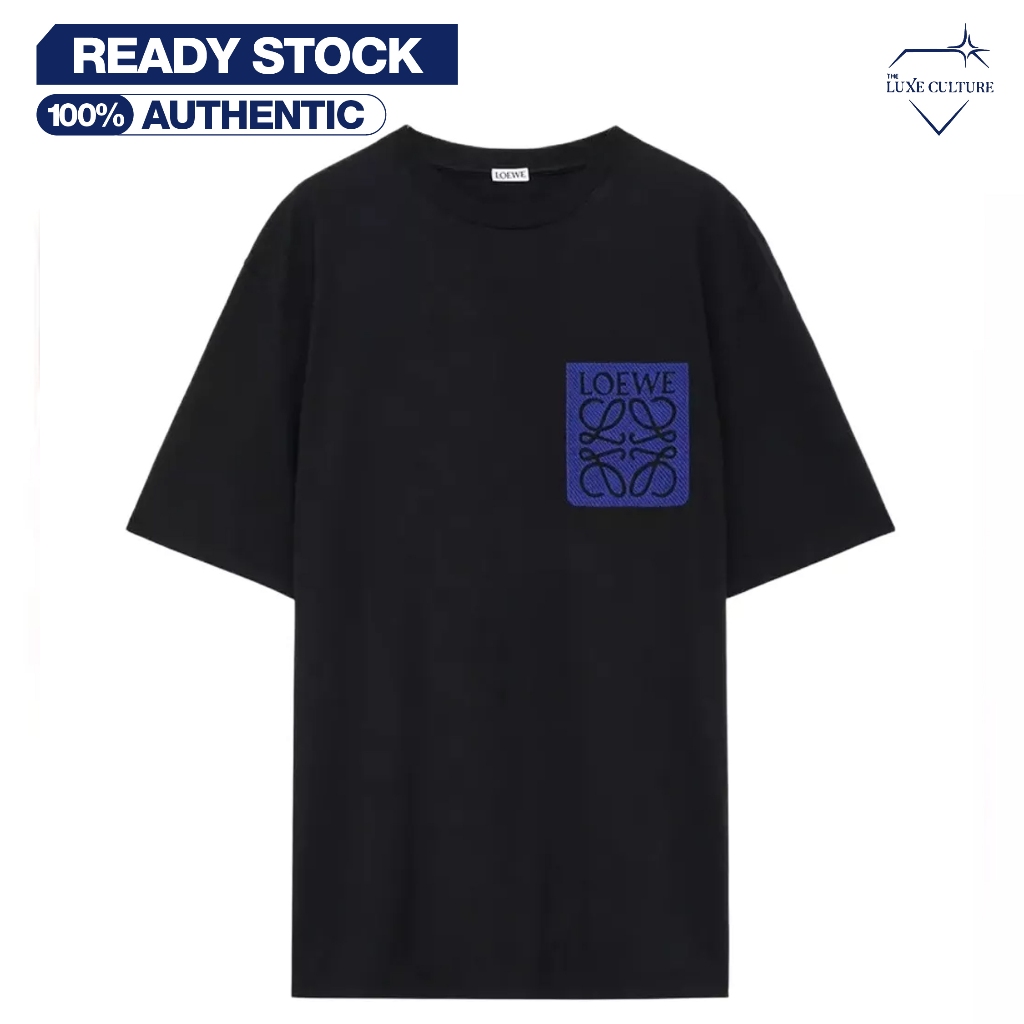 Loewe Anagram Relaxed Fit Blue Black / Kaos Branded Oirginal