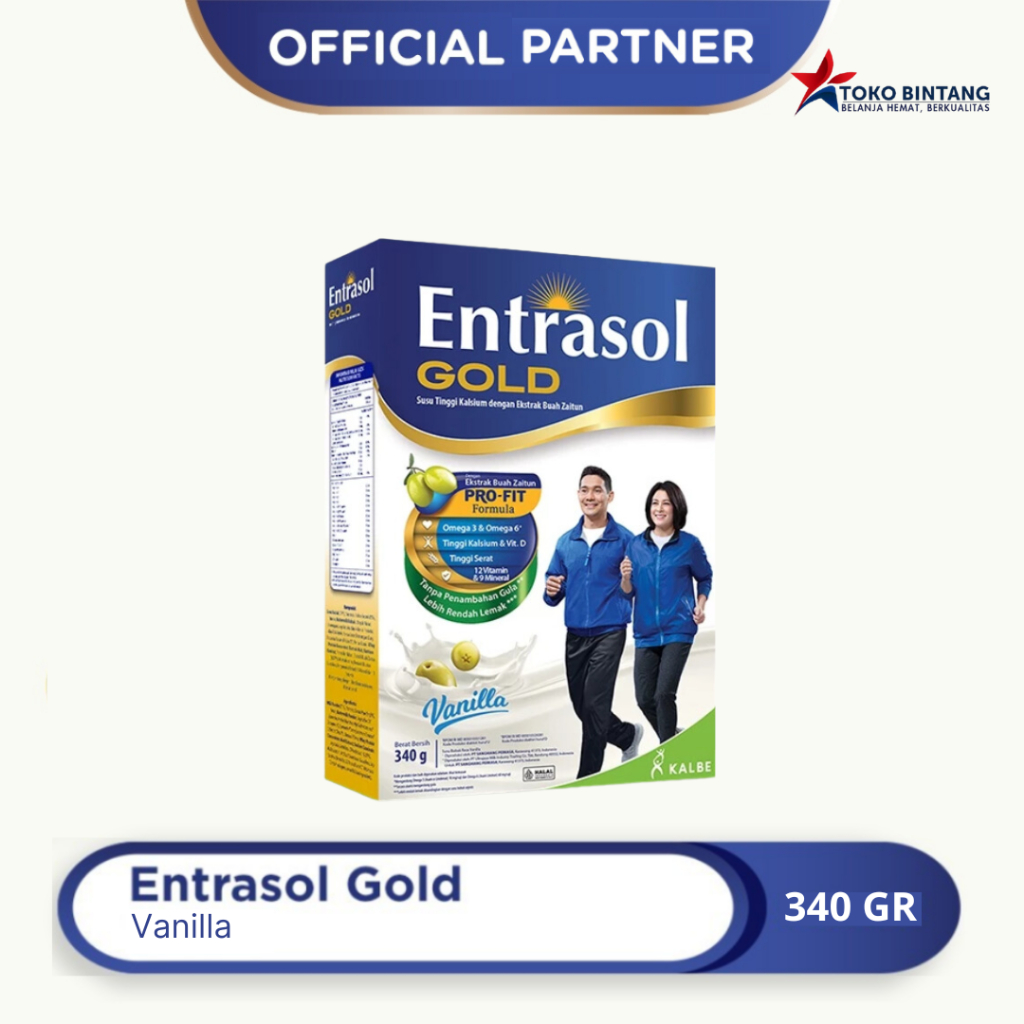 

Entrasol Gold 340gr - Vanila/Coklat/Plain