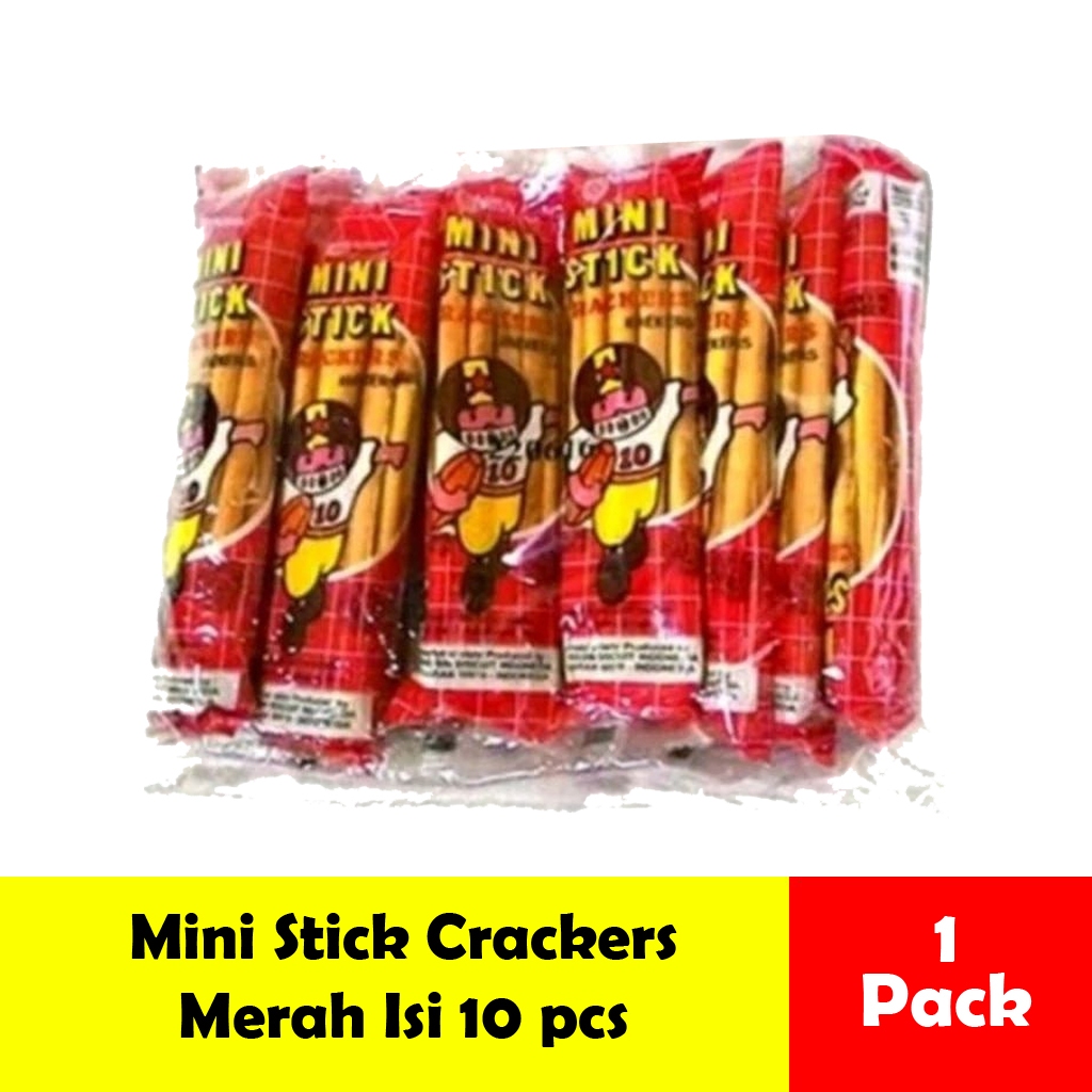 

Nissin Mini Stick Merah Besar Biskuit 10pcs Ekonomis Cemilan anak 90'an Snack Jadul
